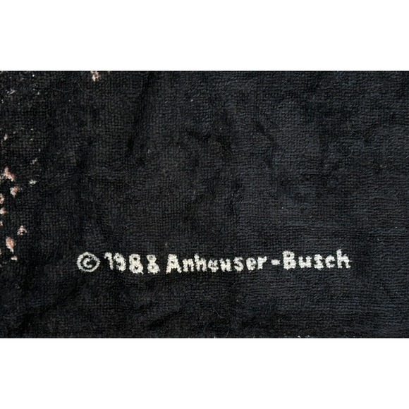 Vintage Anheuser Busch BUD LIGHT Beach Towel Beer Neon Gimme A Light Summer 1988 - Picture 5 of 12
